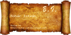 Bohár István névjegykártya