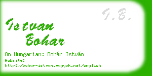 istvan bohar business card