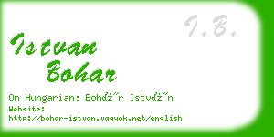 istvan bohar business card
